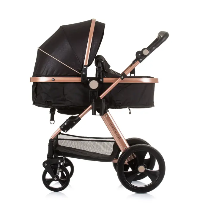 Baby Stroller Havana- Obsidian/Gold