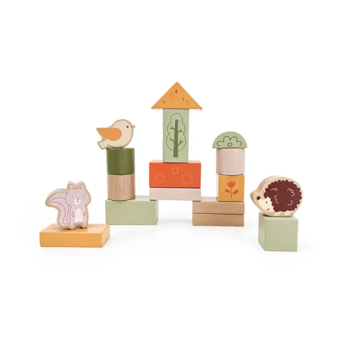 PolarB – Wooden Blocks (50 pieces) – Green Forest 44230
