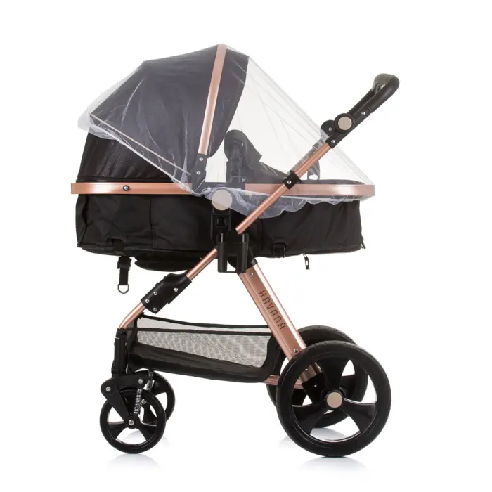 Baby Stroller Havana- Obsidian/Gold