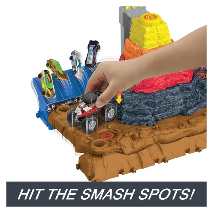 HOT WHEELS Set shkatërrimi Monster Trucks Arena Smashers Bone Shaker Ultimate Crush Yard, HNB96