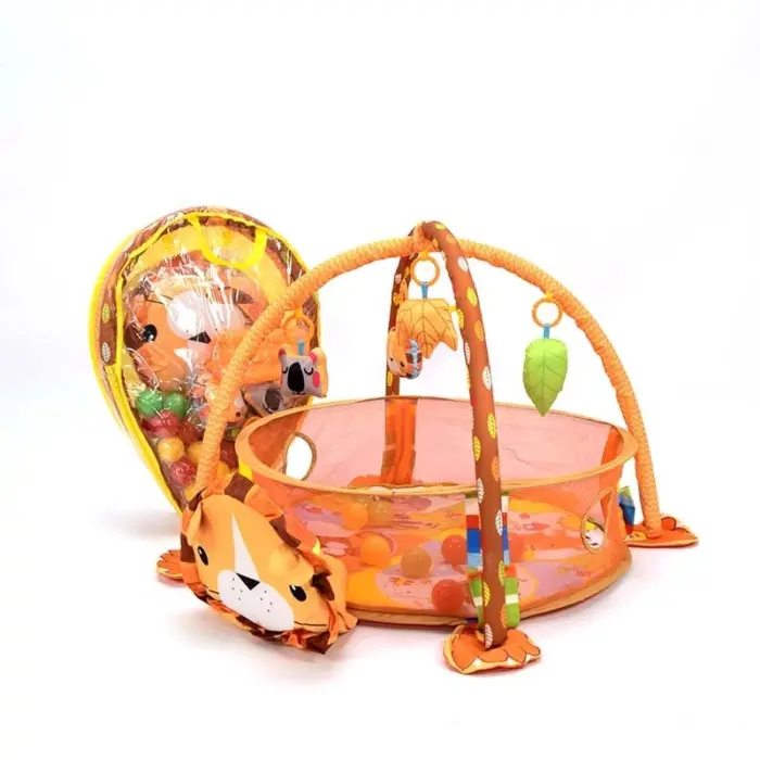 Lion baby play gym with balls, arches and hanging toys