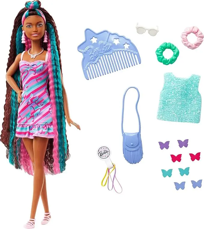 Barbie Totally Hair – кукла со пеперутка-тема и 15+ додатоци за стилизирање!
