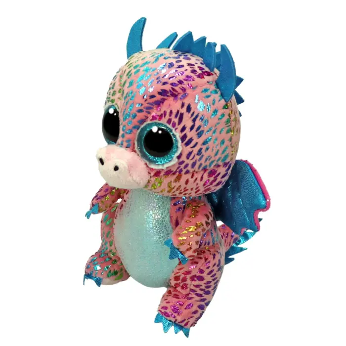 Ty Beanie Boos плишан шарен змеј Flint со крилца, 15 cm – слика 3