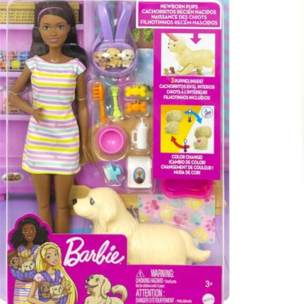 Барби со мама куче и малечки кученца