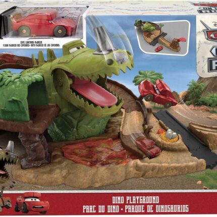 Cars диносаурус игралиште со стаза и колички за возење