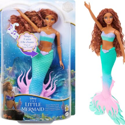 барбика сирена со перка што плива