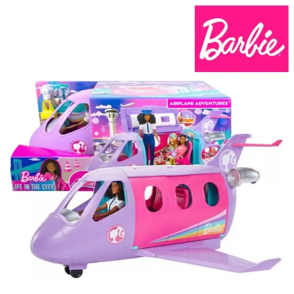Barbie розев авион сет со барбики