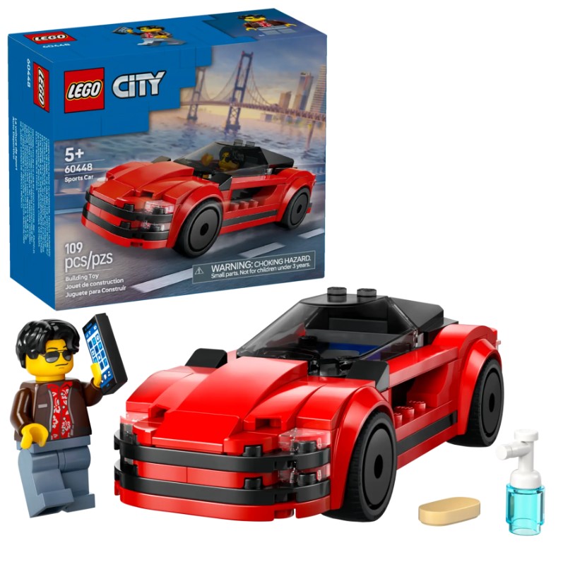 лего црвен спортски автомобил