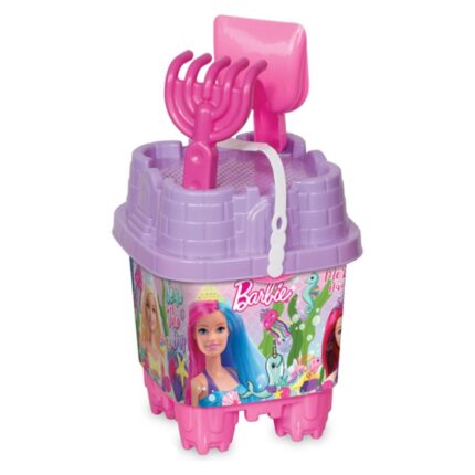 DEDE Сет за плажа голема кофа Замок Barbie, 8 делови, 01576