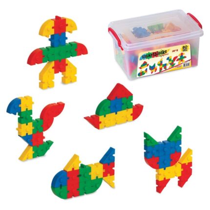 DEDE smart building blocks in a box with handle, 80 pieces, 03142
