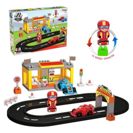 DEDE F1 Race Track block set, 48 pieces, 03321