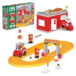 DEDE Fire Station block set with track, 47 pieces, 03323