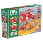 DEDE Fire Station block set with track, 47 pieces, 03323