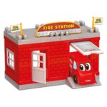 DEDE Fire Station block set with track, 47 pieces, 03323