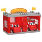 DEDE Fire Station block set with track, 47 pieces, 03323