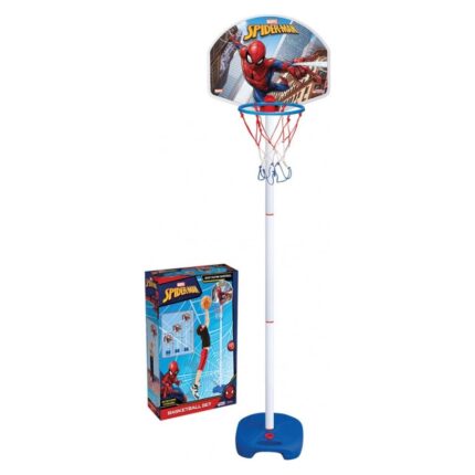 DEDE Кош за кошарка на столб Spider-Man, со прилагодлива висина до 155 cm, 03404