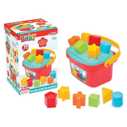 DEDE Baby bucket sorter with basket, 13 pieces, 03414