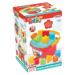 DEDE Baby bucket sorter with basket, 13 pieces, 03414
