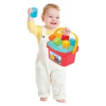 DEDE Baby bucket sorter with basket, 13 pieces, 03414