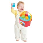 DEDE Baby bucket sorter with basket, 13 pieces, 03414
