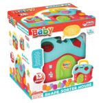 DEDE Baby house sorter with geometric shapes, 13 pieces, 03418