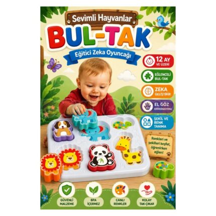 DEDE Baby Cute Animals sorter board, 7 pieces, 03431