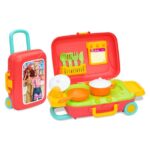 DEDE Barbie children's kitchen in a wheeled suitcase, 03478