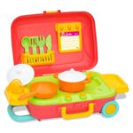 DEDE Barbie children's kitchen in a wheeled suitcase, 03478