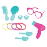 DEDE Barbie beauty salon in a wheeled suitcase, 18 pieces, 03486