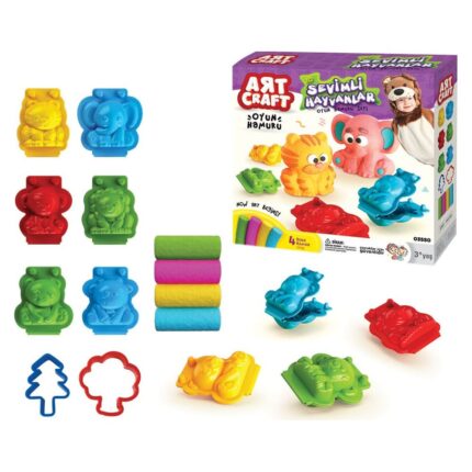 ART CRAFT 3D animals play dough set, 8 molds, 200 g, 03550