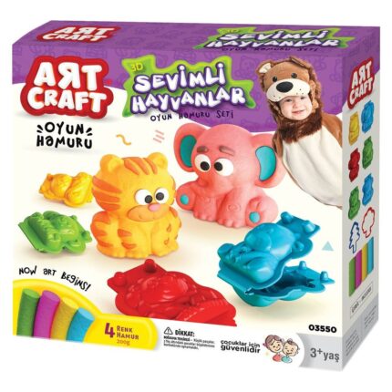 ART CRAFT 3D animals play dough set, 8 molds, 200 g, 03550