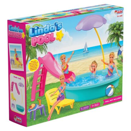 DEDE Linda doll swimming pool with slide, 03747
