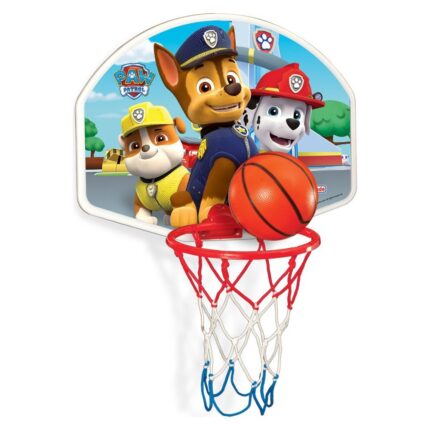 DEDE Кош за кошарка Paw Patrol, среден, за закачување, со топка, 03878