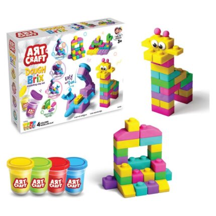 ART CRAFT Dough Brix play dough set with brick molds, 400 g, 04120
