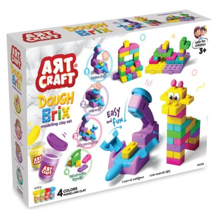 ART CRAFT Dough Brix play dough set with brick molds, 400 g, 04120