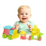 Kube të buta ndërtimi DEDE Baby Bloki me tren, 24 pjesë, 04122