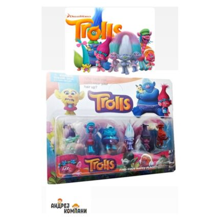 Figura „Trolls“ – set Set figurinash shumëngjyrëshe me flokë të dendur · Mosha 3+