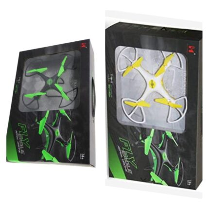 Remote-controlled drone with lights Drone with propeller guards and LED lights · 8+ years