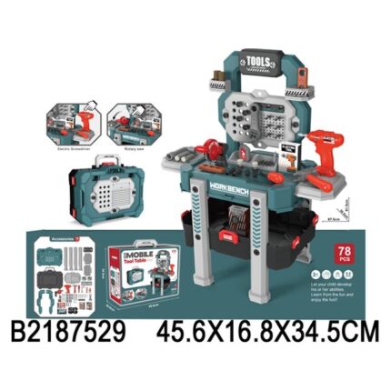 Workbench with tools 78 pieces