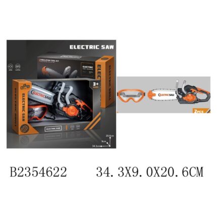 Kids' chainsaw with sound and safety goggles