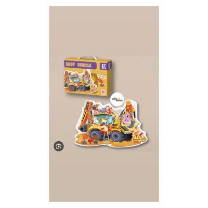 Puzzle dyshemeje ekskavator ndërtimi 57 pjesë