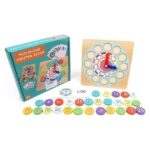 Wooden educational clock 2 in 1