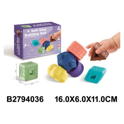 Soft rubber stacking blocks for babies