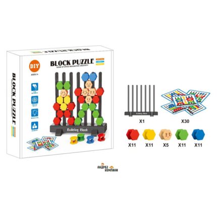 Logic game with hexagonal blocks