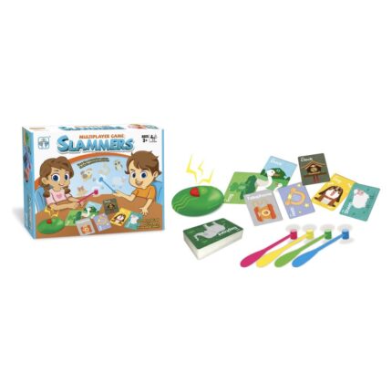 Board game with cards and paddles