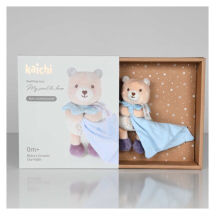 Plush teddy bear with blanket for babies