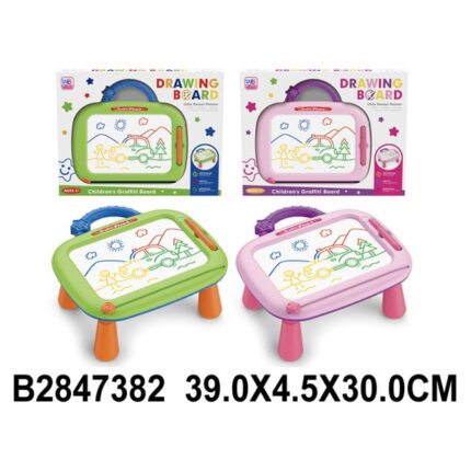 Magnetic drawing board with legs