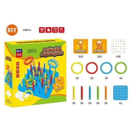 Colored ring toss game