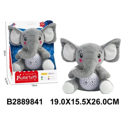 Plush elephant with star projector