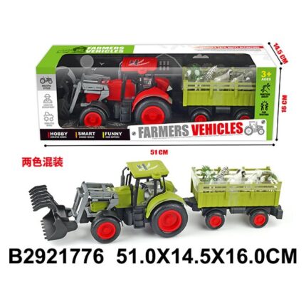 Tractor with Trailer Friction-powered tractor with trailer, in two colors · Age 3+